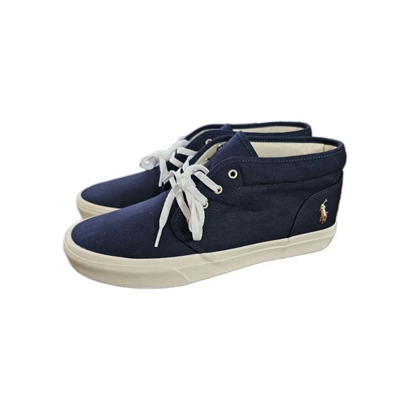 Polo Ralph Lauren Keaton Chukka Sneakers Hunter Navy Mid-Top Shoes Men's Size 12 - Picture 2 of 11